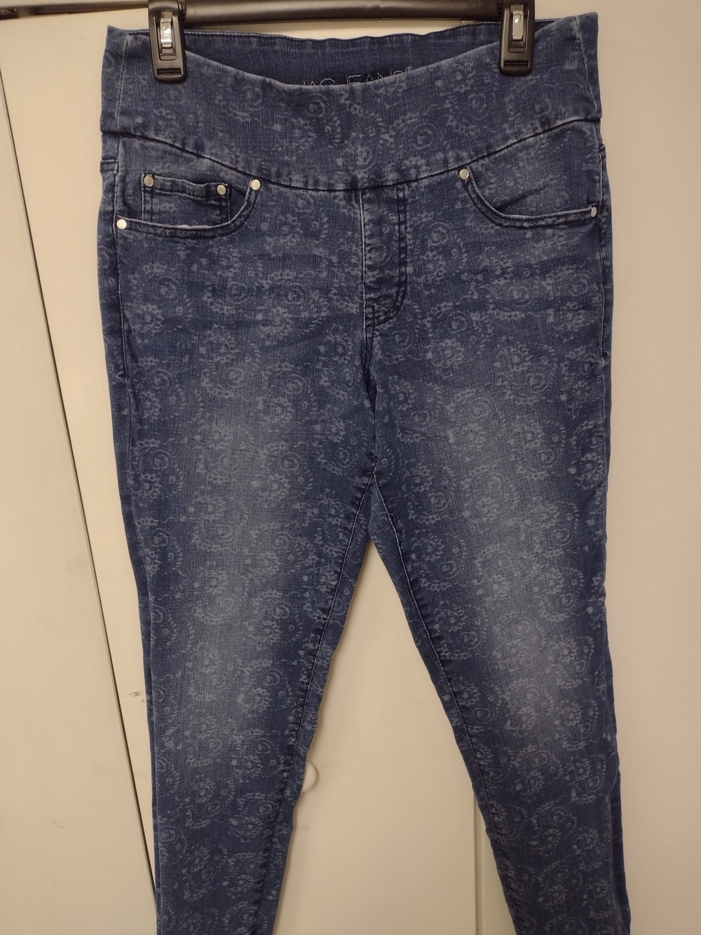 Jag Pull On Skinny Ankle Jeans Paisley Print sz 12